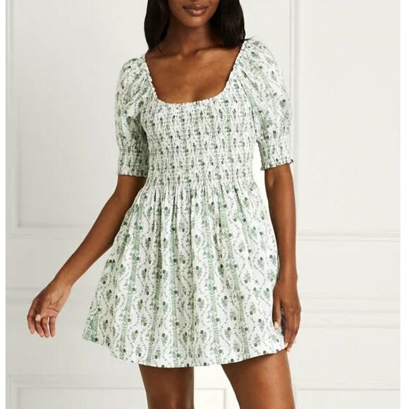 Last Chance! New Hill House Naia Cotton Nap Mini Dress Green Vine XL - Picture 1 of 10